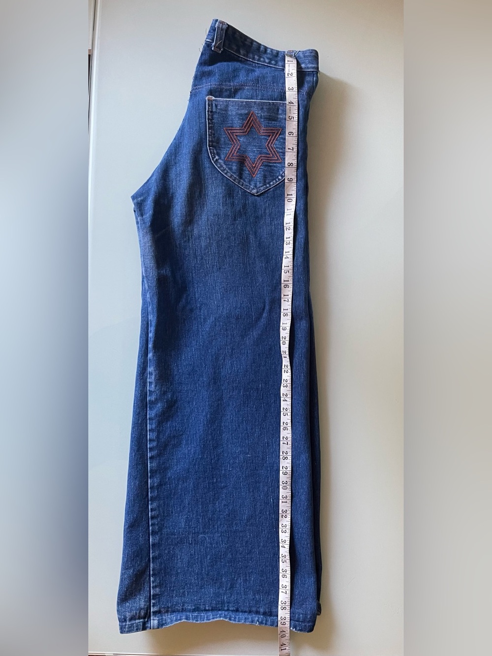 Wrangler time capsule Dark Blue Wide-Leg Jeans with Star Pocket Stitch, rare